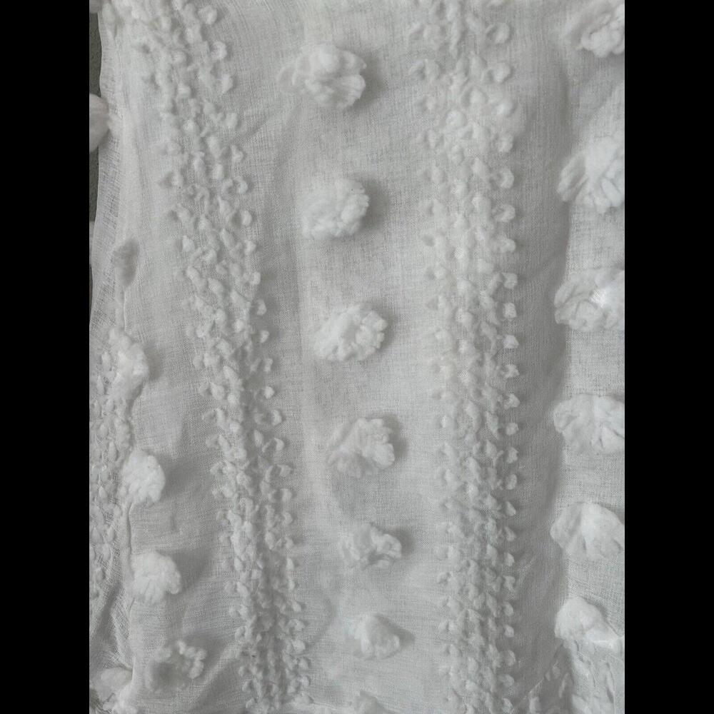 SHE + SKY White Jacquard Swiss Dot Wrap Dress NWT Size M - Picture 3 of 11